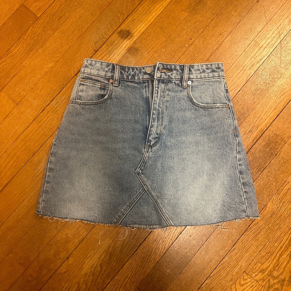 Abrand Jeans Blue A-Line Mini Skirt Casual Style